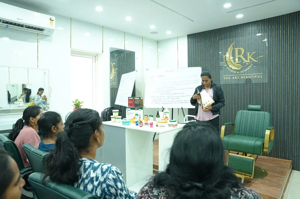 Learn. Practice. Become Certified. services by best bridal makeup artist in Tirupati RK Makeup Studio